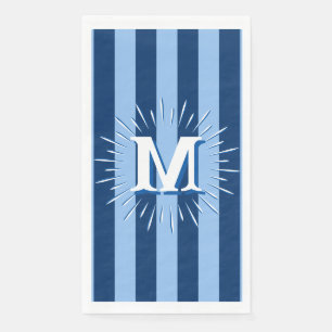 Cabana Stripes in Blue Personalized Paper Guest Towels