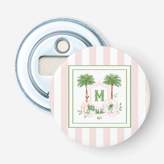 Cabana Stripes Palm Beach Monogram Crest Bottle Opener