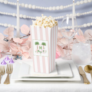 Cabana Stripes Palm Beach Monogram Crest Favor Boxes