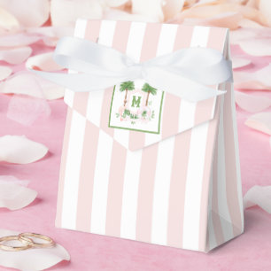 Cabana Stripes Palm Beach Monogram Crest Favor Boxes