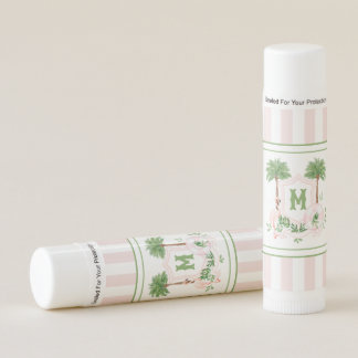 Cabana Stripes Palm Beach Monogram Crest Lip Balm