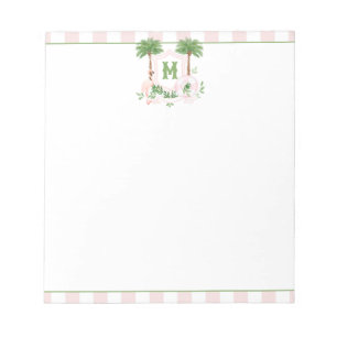 Cabana Stripes Palm Beach Monogram Crest Notepad