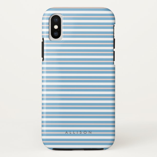 Cabana Stripes Personalize Name/Monogram Case-Mate iPhone Case (Back)