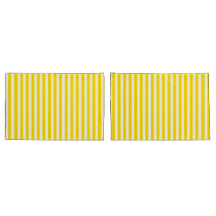 Cabana Yellow White Beach Stripe Pillow Case