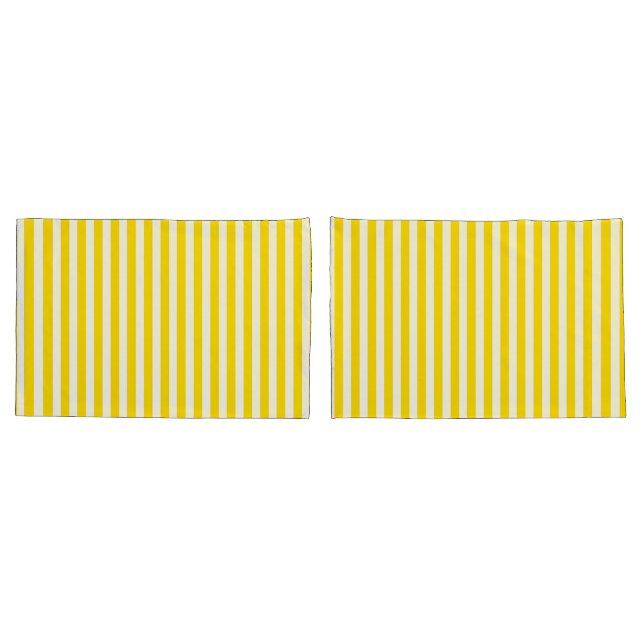 Cabana Yellow White Beach Stripe Pillow Case (Back-Set)