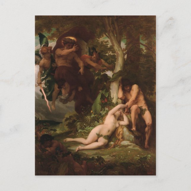 Cabanel The Expulsion of Adam and Eve from the Gar Postcard (Front)
