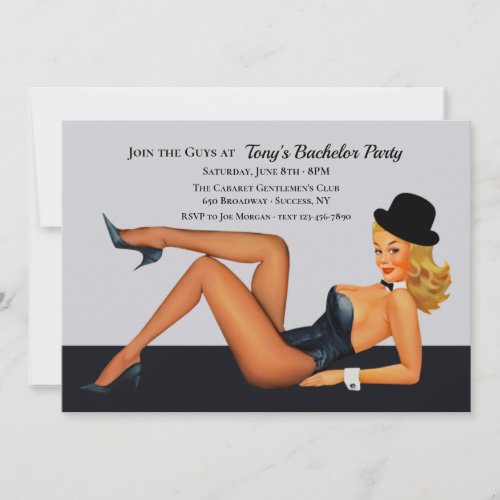 Cabaret Girl Bachelor Party Invitation