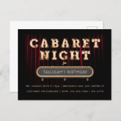 Cabaret Night Birthday Party Invitation (Front/Back)