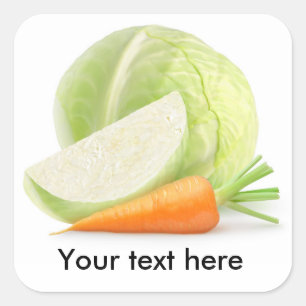 Cabbage and carrot square sticker