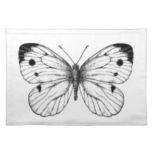 Cabbage butterfly cloth placemat
