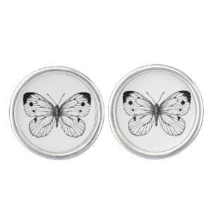 Cabbage butterfly cufflinks