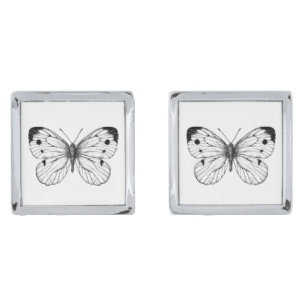 Cabbage butterfly cufflinks