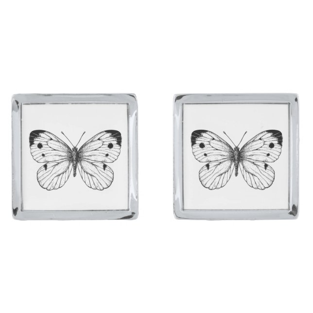 Cabbage butterfly cufflinks (Front)