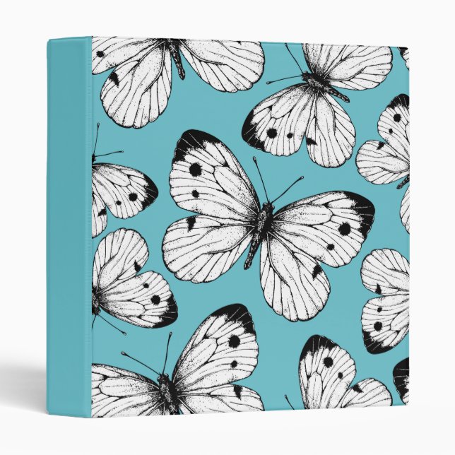 Cabbage butterfly pattern 3 ring binder (Front/Spine)
