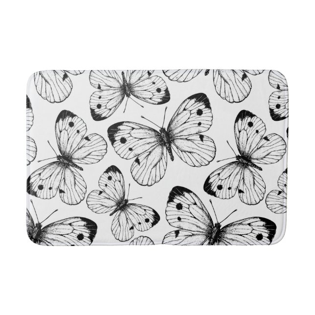 Cabbage butterfly pattern bath mat (Front)