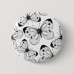 Cabbage butterfly pattern button