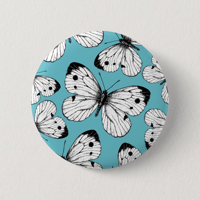 Cabbage butterfly pattern button (Front)