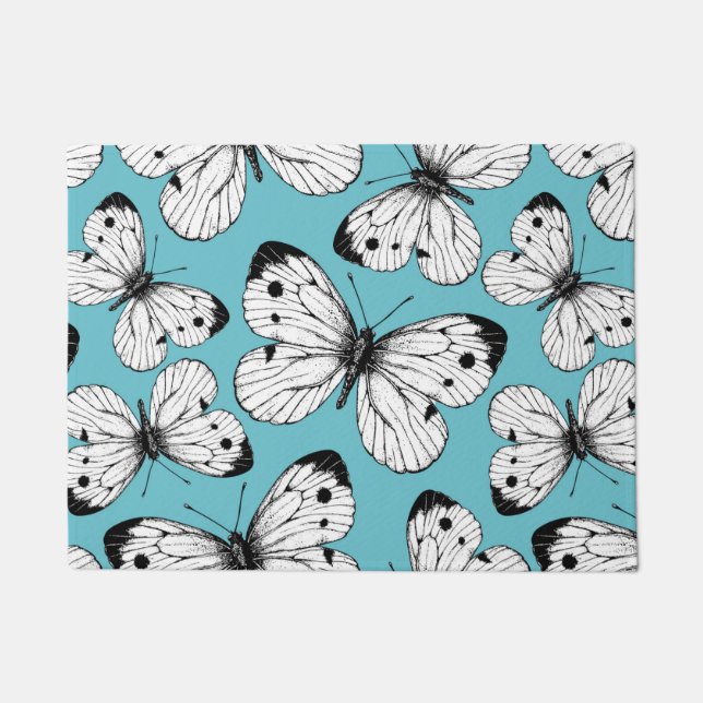 Cabbage butterfly pattern doormat (Front)