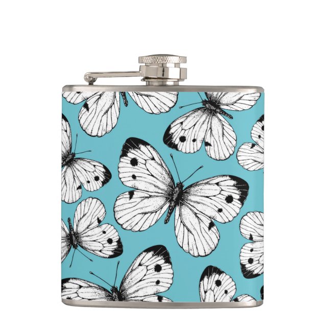Cabbage butterfly pattern flask (Front)