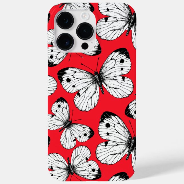 Cabbage butterfly pattern on red Case-Mate iPhone case (Back)