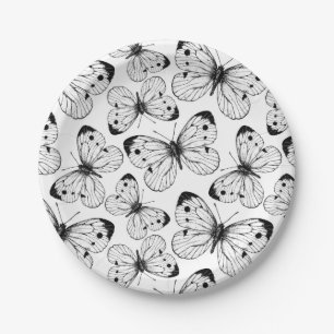 Cabbage butterfly pattern paper plates