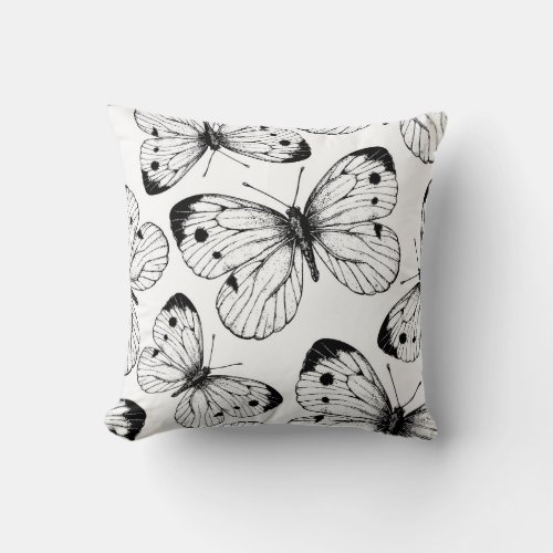 Cabbage butterfly pattern throw pillow