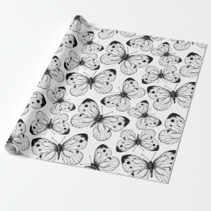 Cabbage butterfly pattern wrapping paper