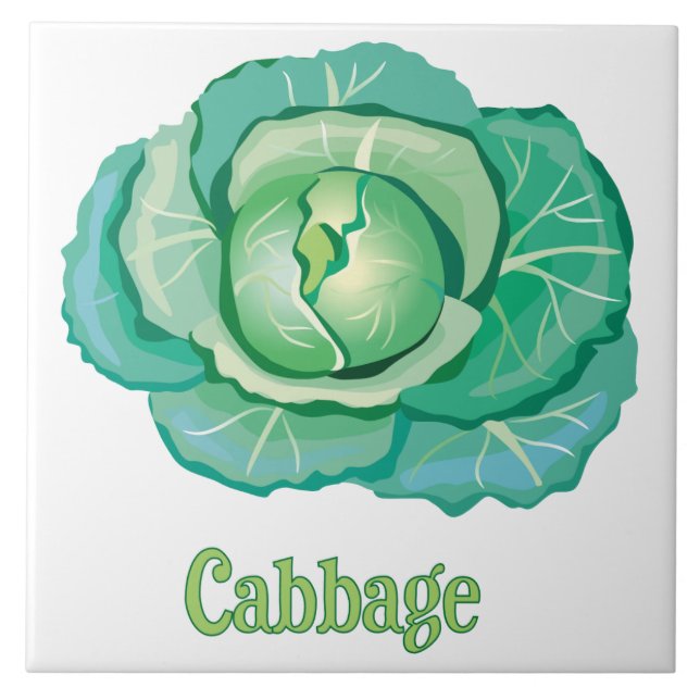 Cabbage Decorative Kitchen Tile (Front)
