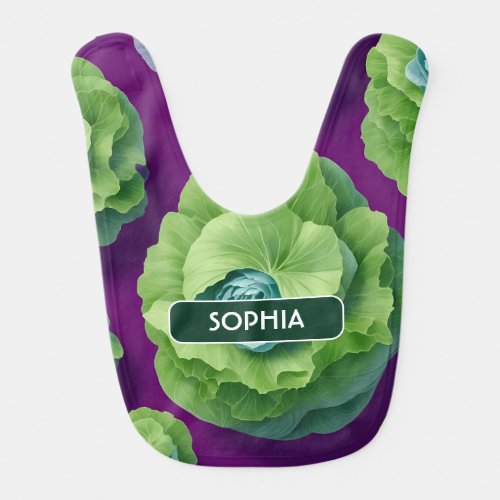 Cabbage Floral Colorful Personalized Pattern Baby Bib