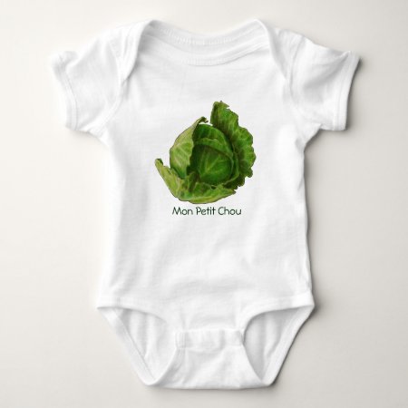 Cabbage In Color Pencil: Mon Petit Chou: French Baby Bodysuit
