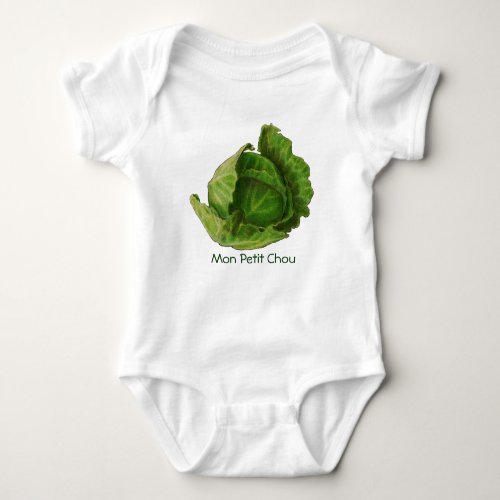 Cabbage in Color Pencil Mon Petit Chou French Baby Bodysuit
