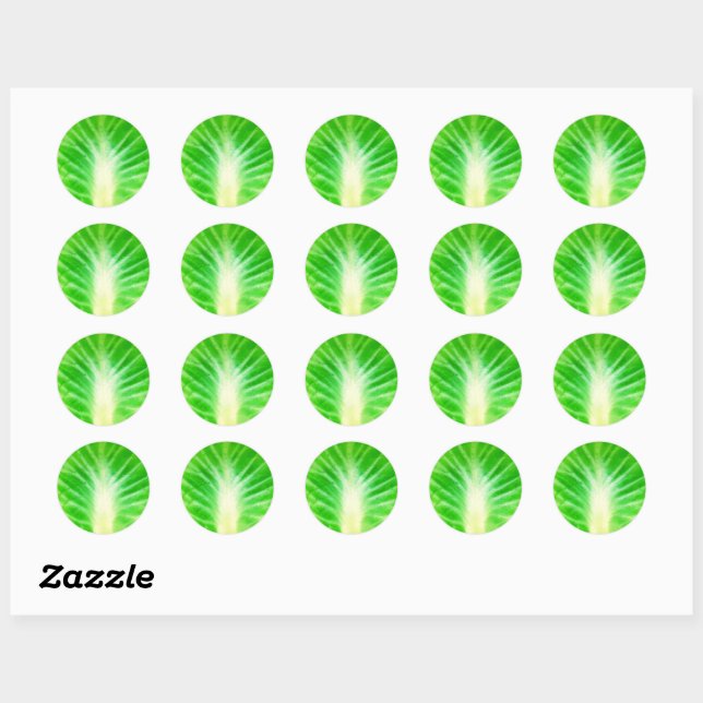 Cabbage Leaf Classic Round Sticker (Sheet)