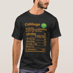 Cabbage Nutrition Food Facts Thanksgiving Costume T-Shirt