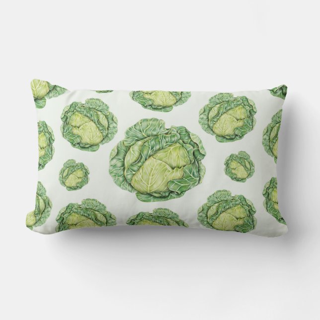 Cabbage Pattern Lumbar Pillow (Front)