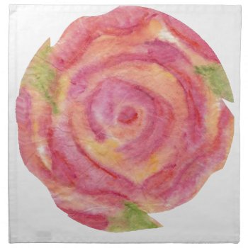Cabbage Rose Cloth Napkin by aftermyart at Zazzle