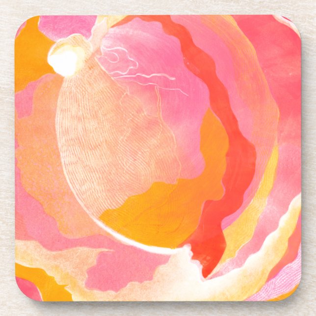 Cabbage Rose III Beverage Coaster (Front)