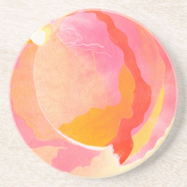 Cabbage Rose III Drink Coaster (Front)