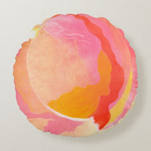 Cabbage Rose III Round Pillow