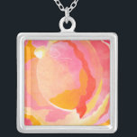 Cabbage Rose III Silver Plated Necklace<br><div class="desc">Floral</div>