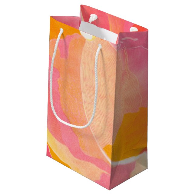 Cabbage Rose III Small Gift Bag (Back Angled)