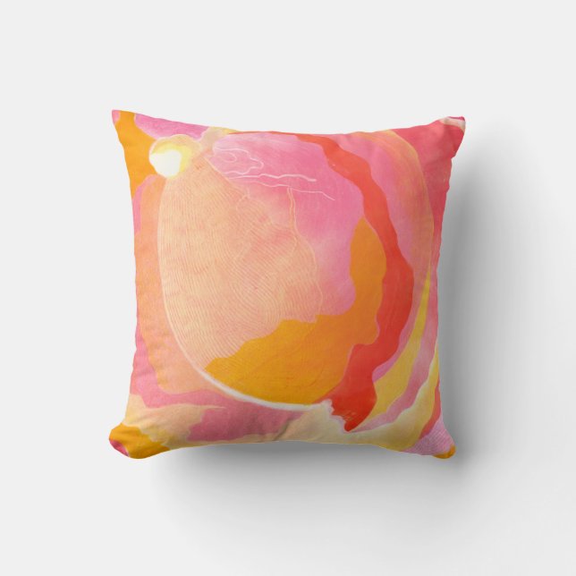 Cabbage Rose III Throw Pillow (Front)