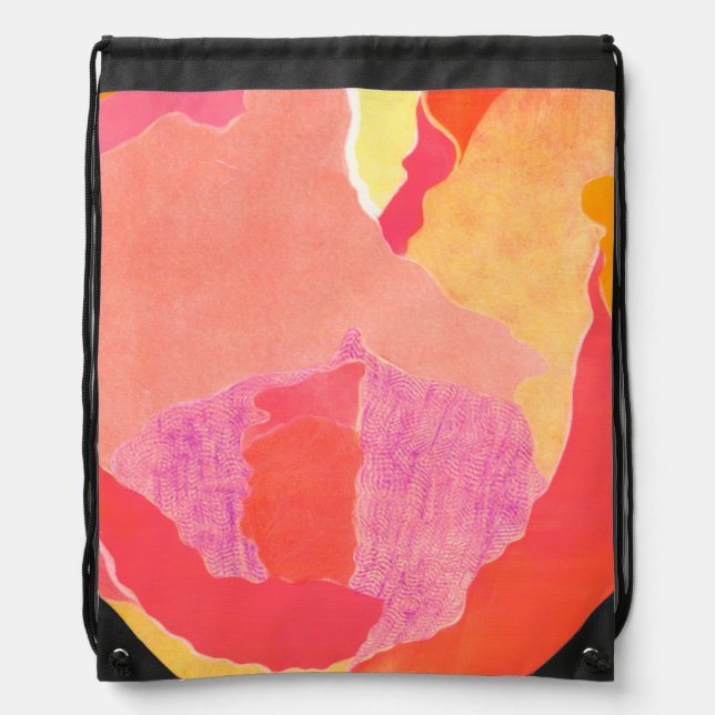 Cabbage Rose IV Drawstring Bag (Front)