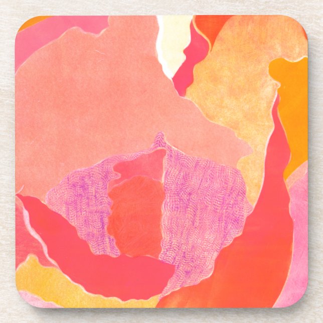 Cabbage Rose IV Drink Coaster (Front)