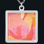 Cabbage Rose IV Silver Plated Necklace<br><div class="desc">Floral</div>