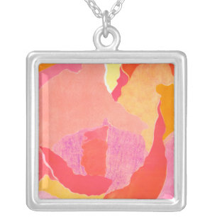 Cabbage Rose IV Silver Plated Necklace