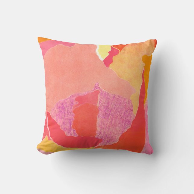 Cabbage Rose IV Throw Pillow (Front)