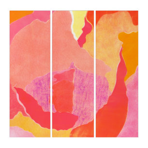 Cabbage Rose IV Triptych
