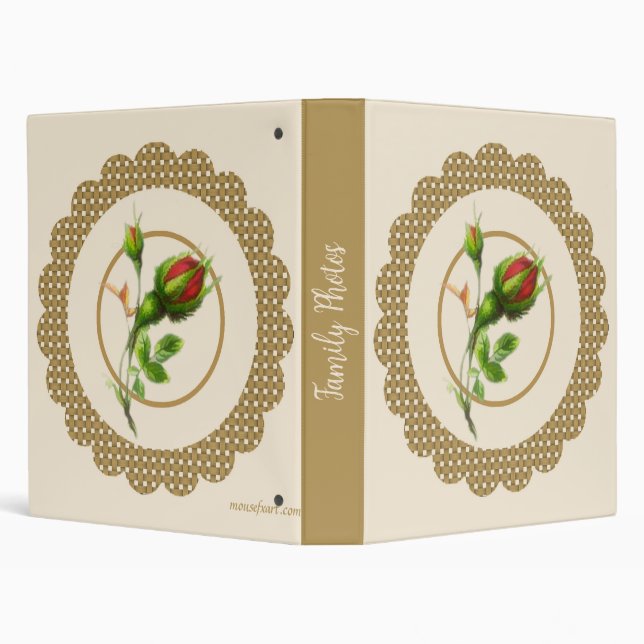 Cabbage Rose Photo Album Binder (Background)