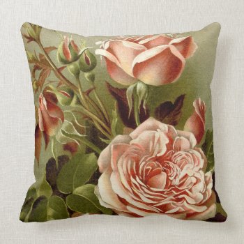 Cabbage Rose Throw Pillow by farmer77 at Zazzle