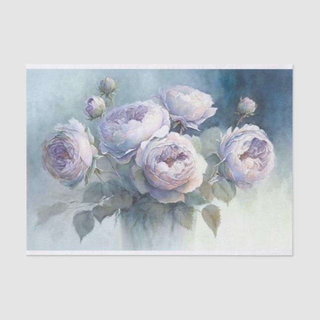 Cabbage Roses in Vase Decoupage Paper (Front)